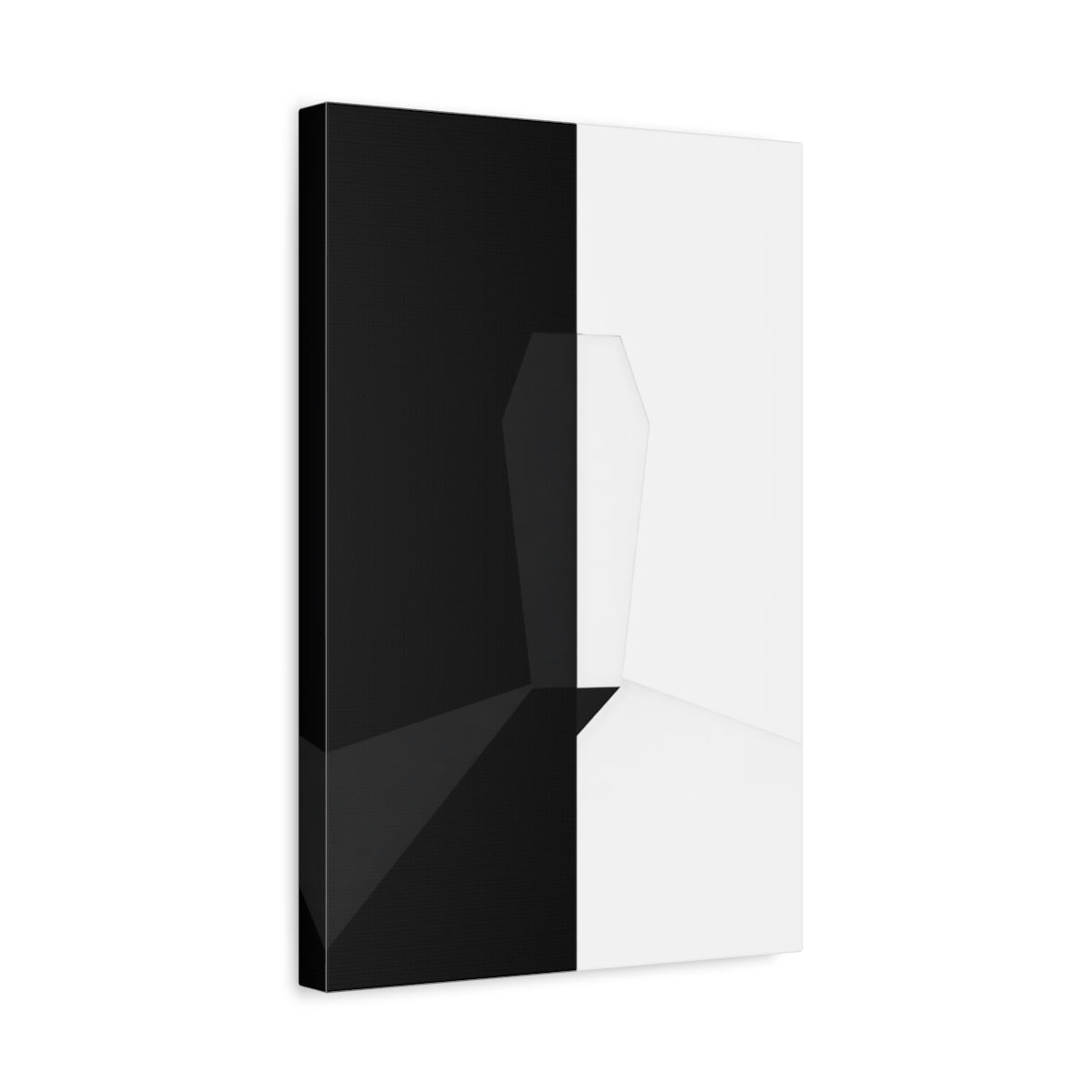 Abstract Geometric Form Black And White - Canvas Wall Art Print - YesArtYes