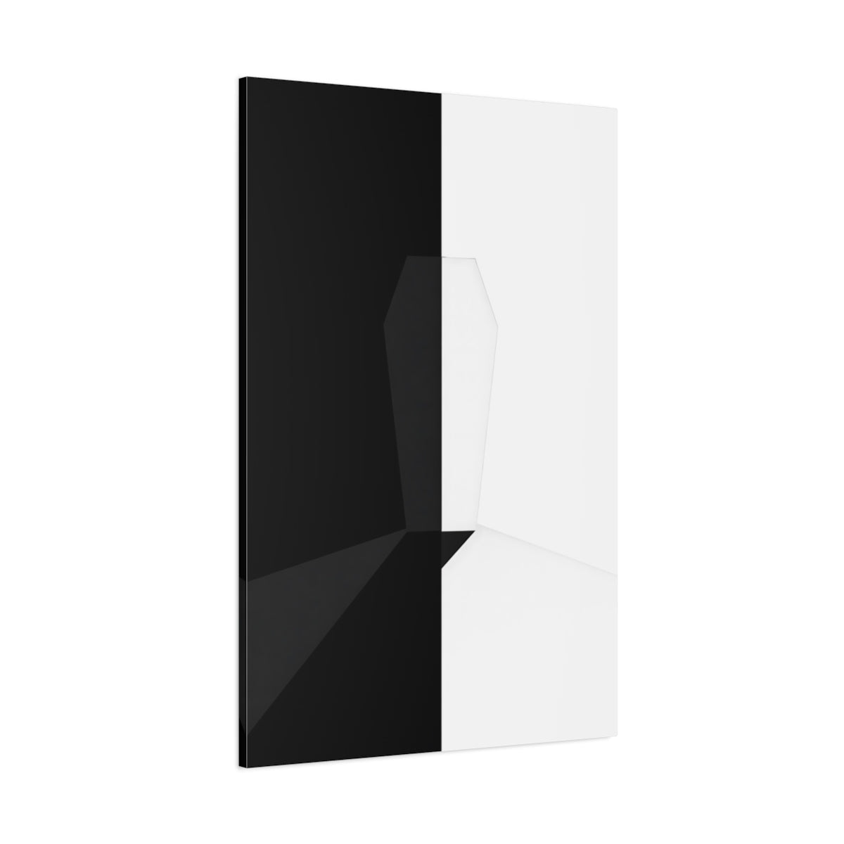 Abstract Geometric Form Black And White - Canvas Wall Art Print - YesArtYes