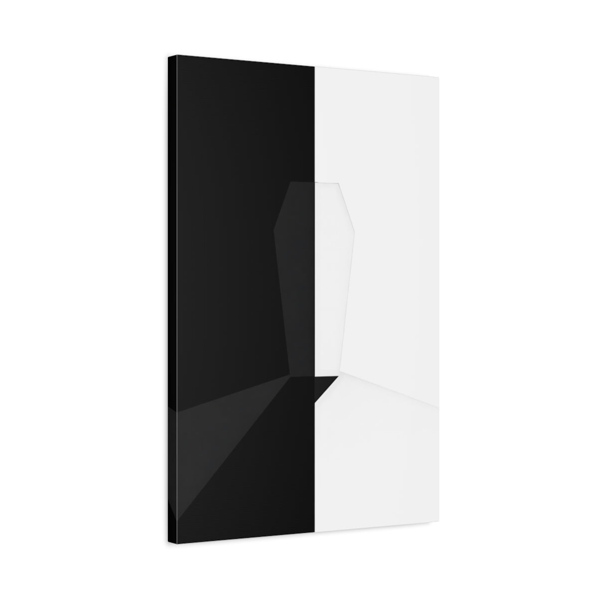Abstract Geometric Form Black And White - Canvas Wall Art Print - YesArtYes