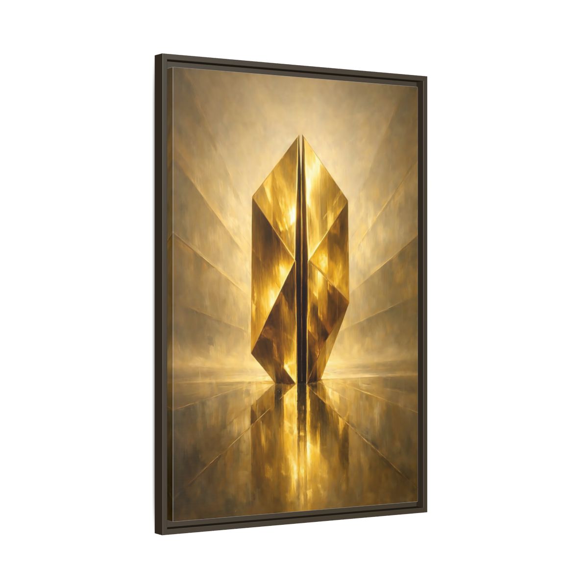 Side Mockup 10. Abstract Geometric Form Golden Geometry shown as stretched canvas wall art