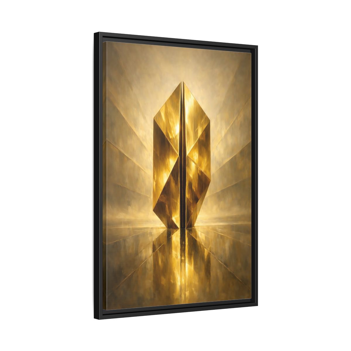 Side Mockup 14. Abstract Geometric Form Golden Geometry shown as stretched canvas wall art