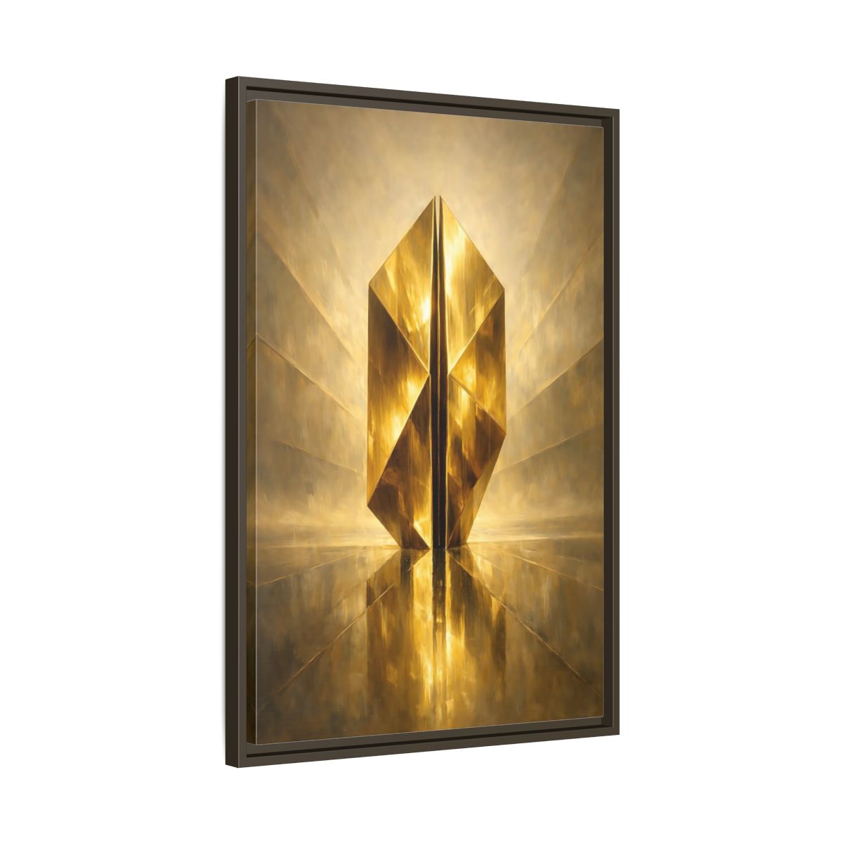 Side Mockup 12. Abstract Geometric Form Golden Geometry shown as stretched canvas wall art