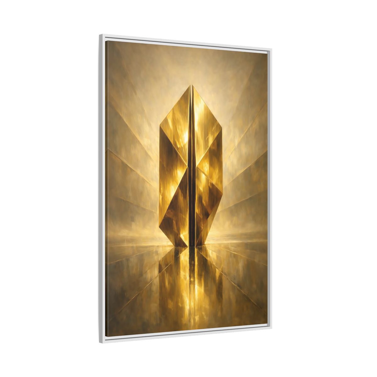 Side Mockup 7. Abstract Geometric Form Golden Geometry shown as stretched canvas wall art
