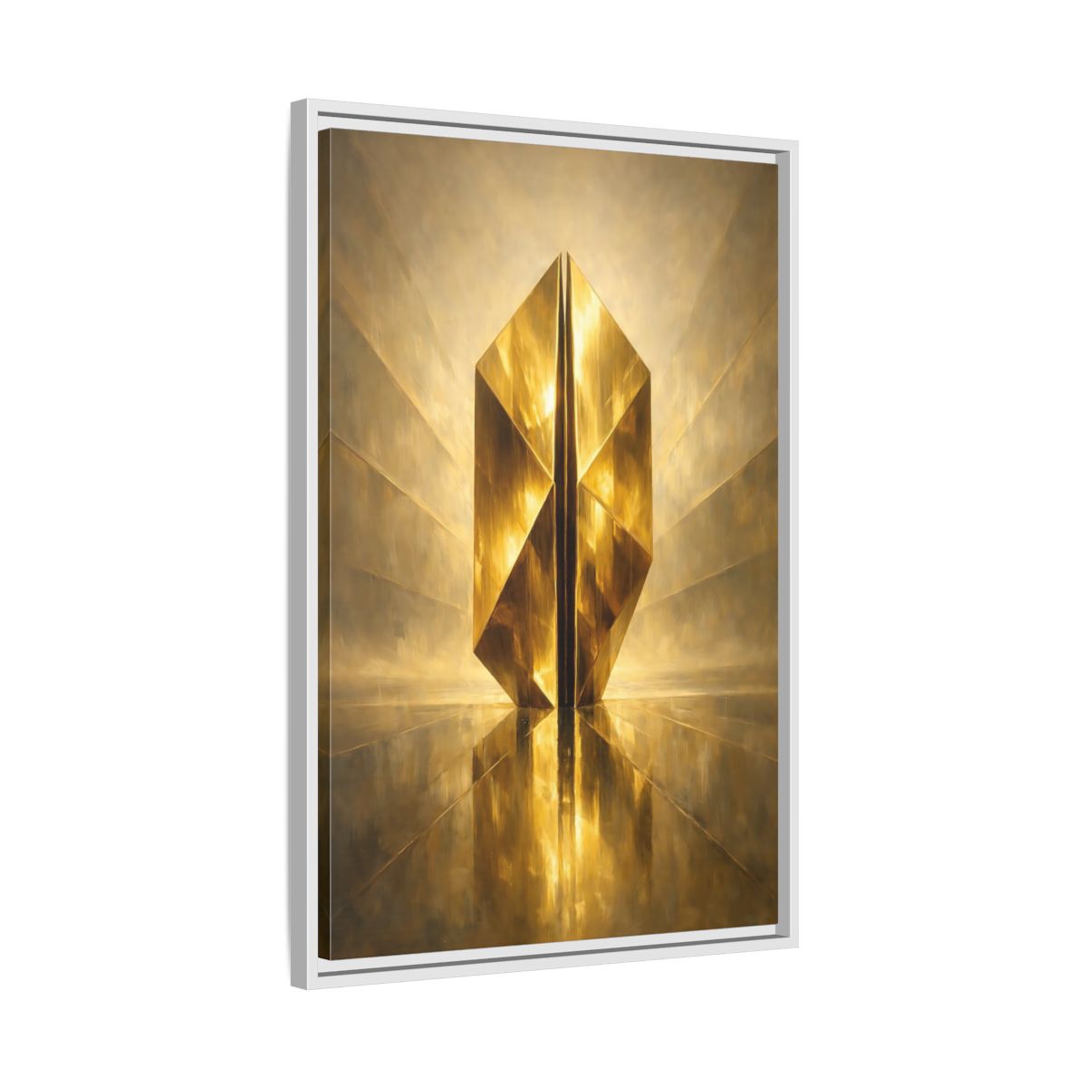 Side Mockup 11. Abstract Geometric Form Golden Geometry shown as stretched canvas wall art
