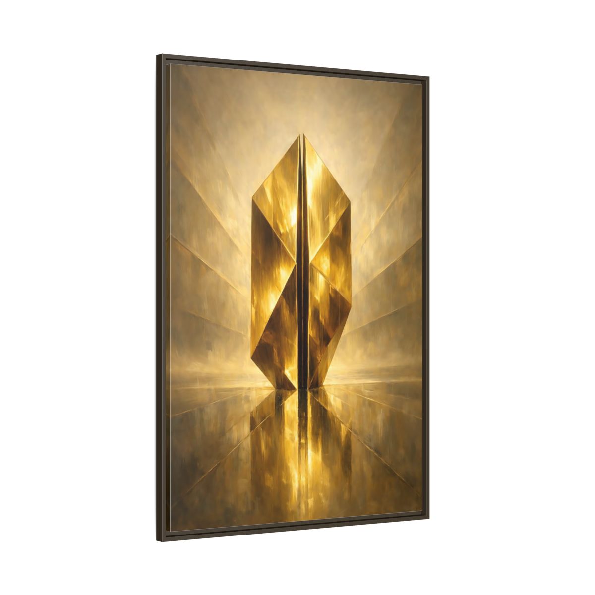 Side Mockup 8. Abstract Geometric Form Golden Geometry shown as stretched canvas wall art