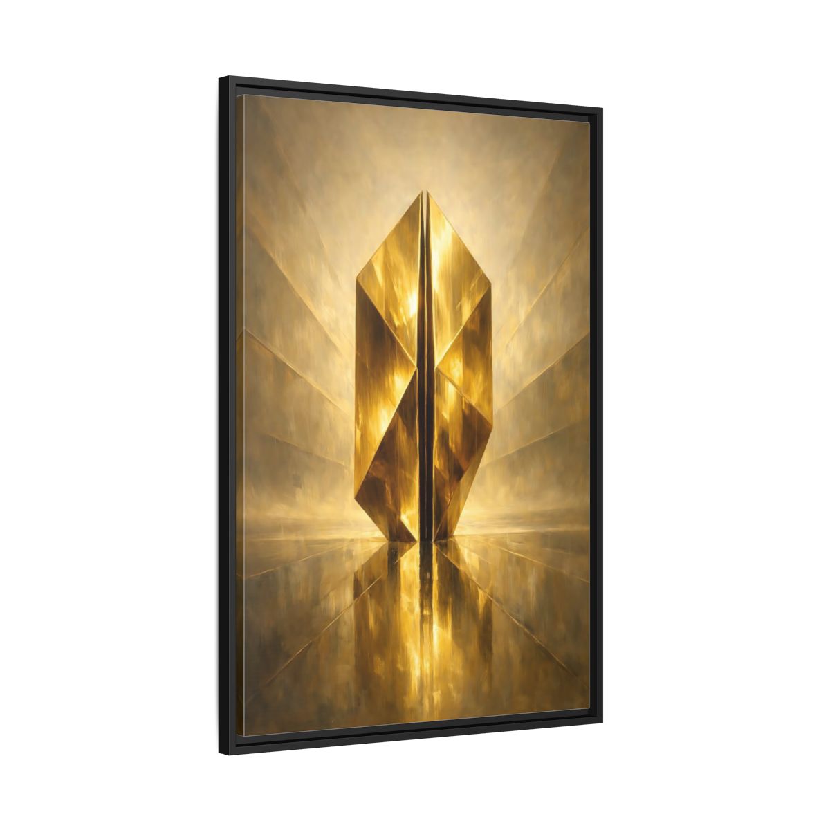 Side Mockup 13. Abstract Geometric Form Golden Geometry shown as stretched canvas wall art