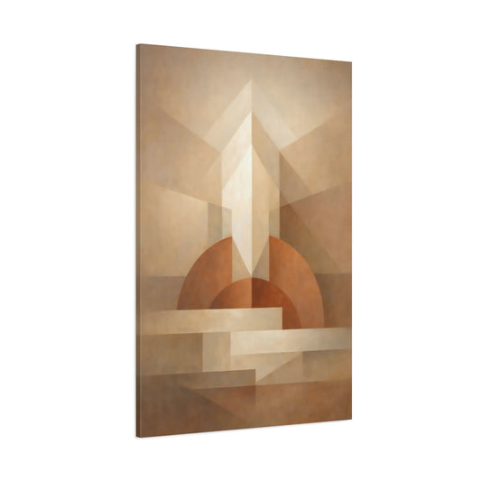 Main Mockup. Abstract Geometric Forms Neutral Tones shown as stretched canvas wall art