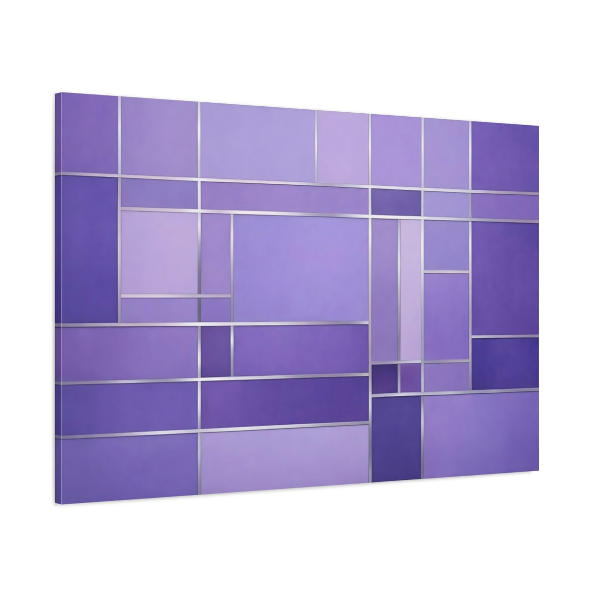 Main Mockup. Abstract Geometric Pattern Purple Geometric shown as stretched canvas wall art