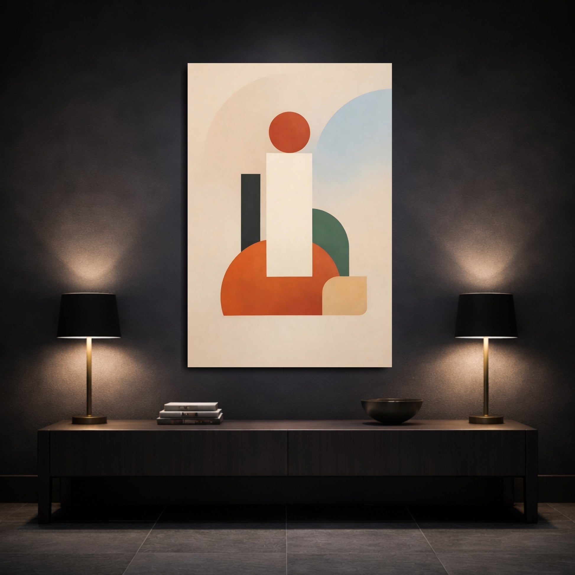 Mockup 2. Abstract Geometric Shapes Abstract Shapes shown as stretched canvas wall art