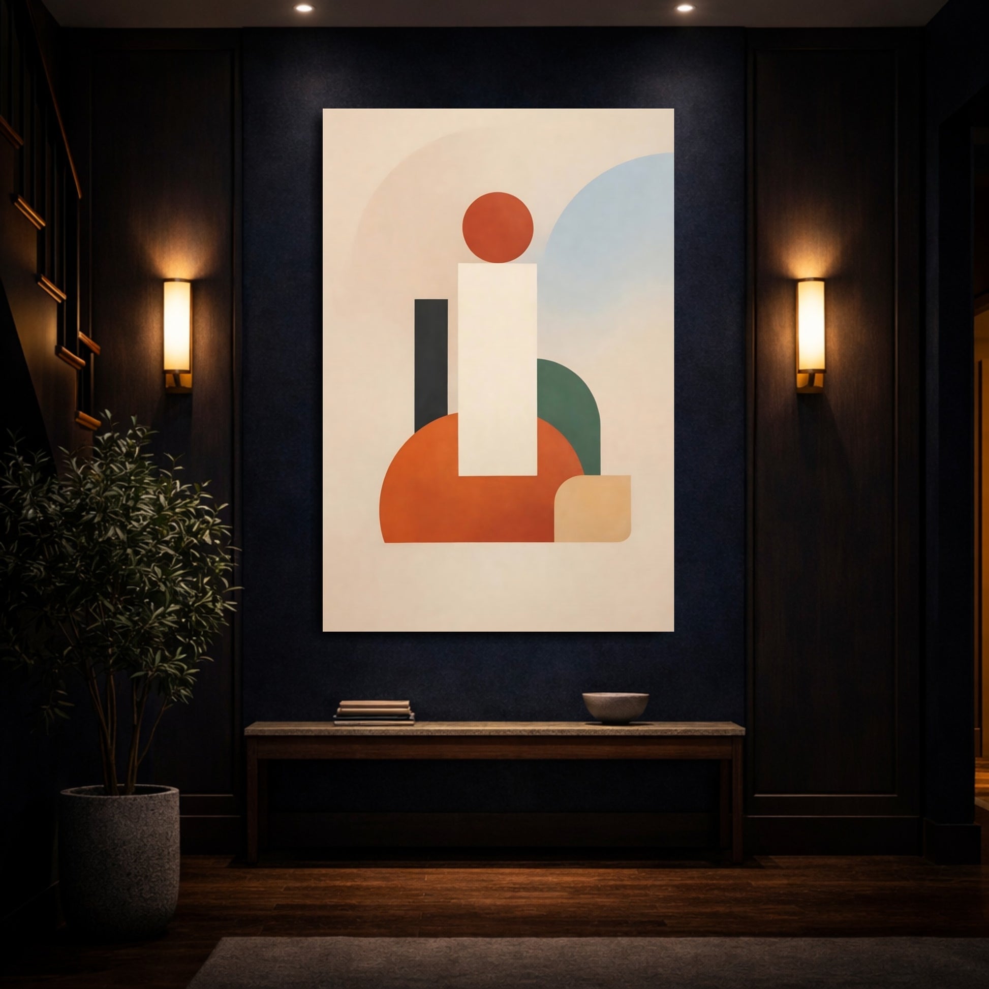 Mockup 3. Abstract Geometric Shapes Abstract Shapes shown as stretched canvas wall art