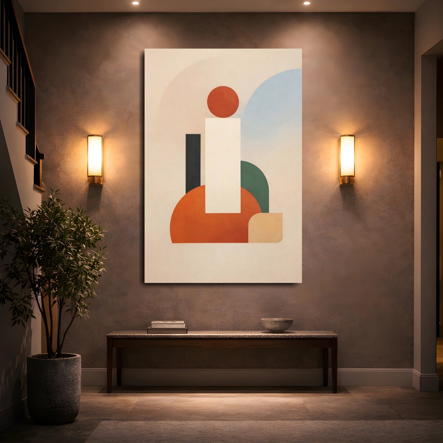 Mockup 4. Abstract Geometric Shapes Abstract Shapes shown as stretched canvas wall art