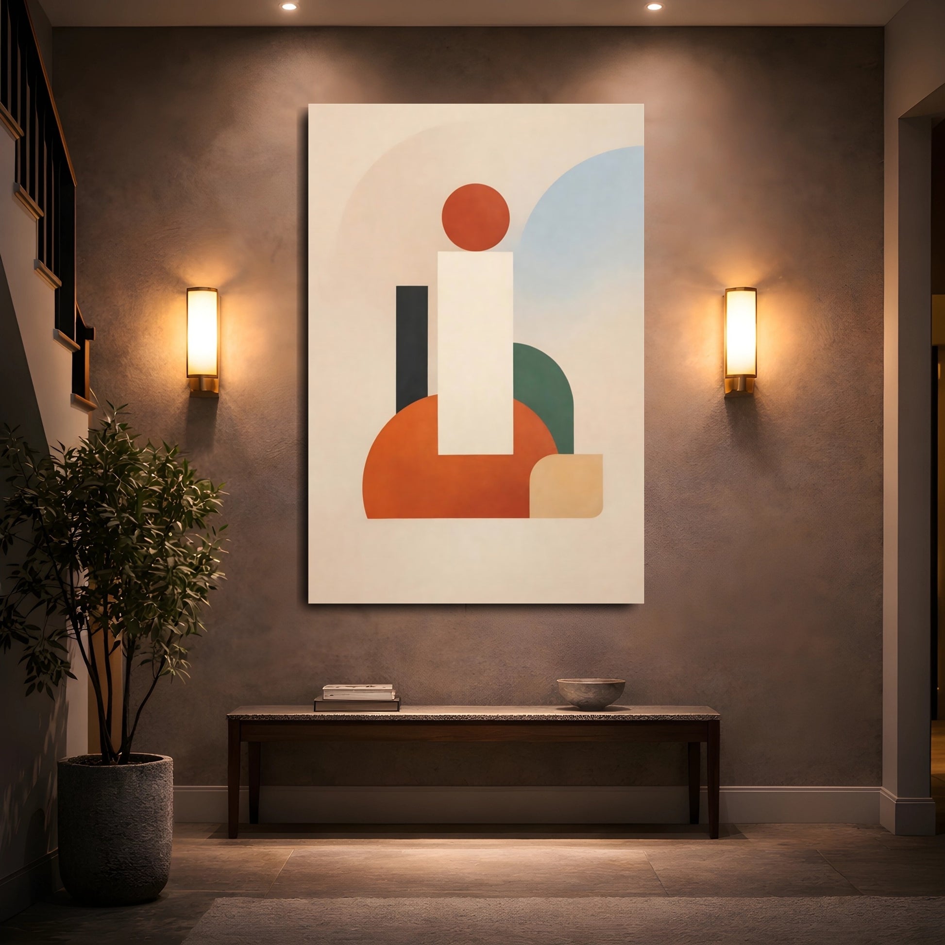 Mockup 4. Abstract Geometric Shapes Abstract Shapes shown as stretched canvas wall art