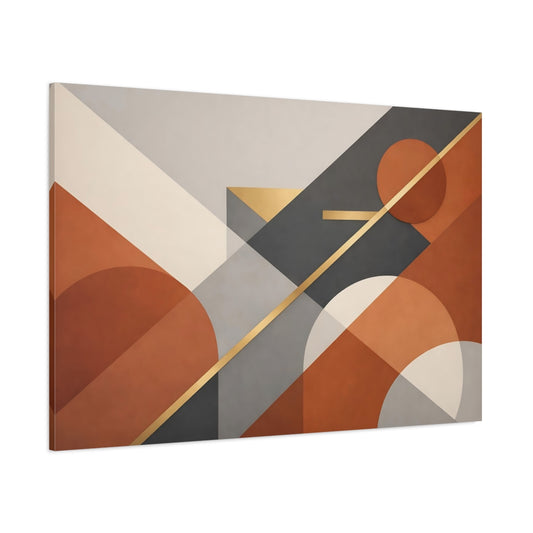Main Mockup. Abstract Geometric Shapes Abstract Terracotta Grey shown as stretched canvas wall art