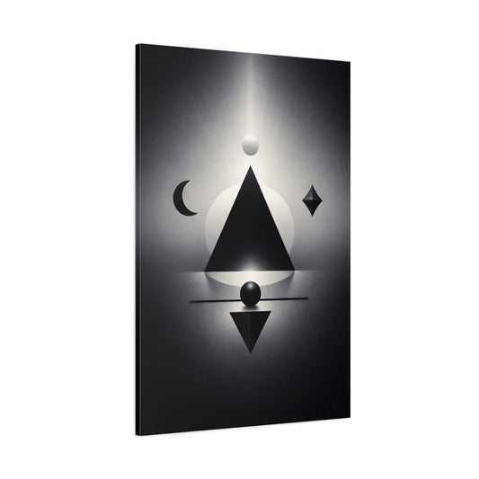 Abstract Geometric Shapes Black And White - Canvas Wall Art Print - YesArtYes