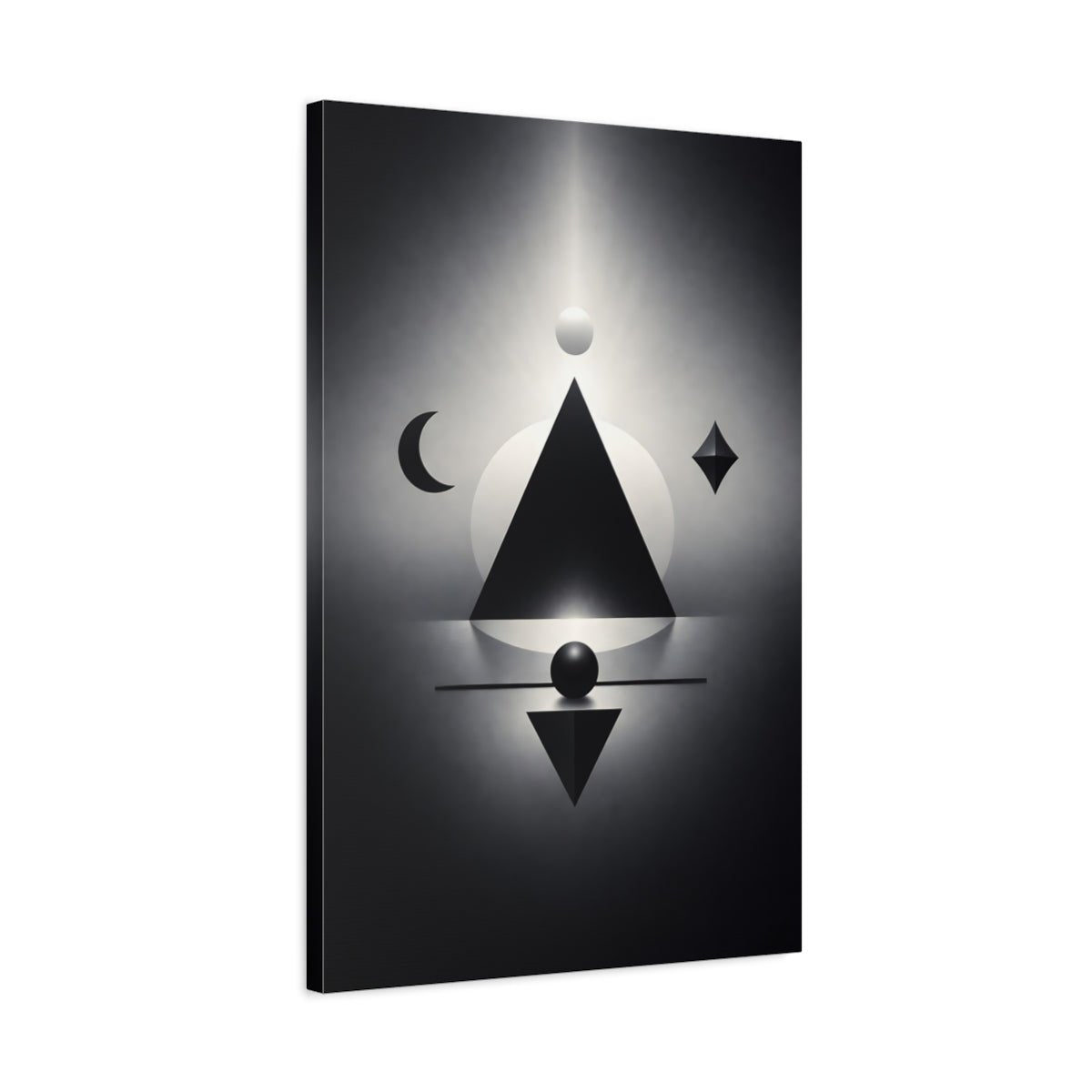 Abstract Geometric Shapes Black And White - Canvas Wall Art Print - YesArtYes