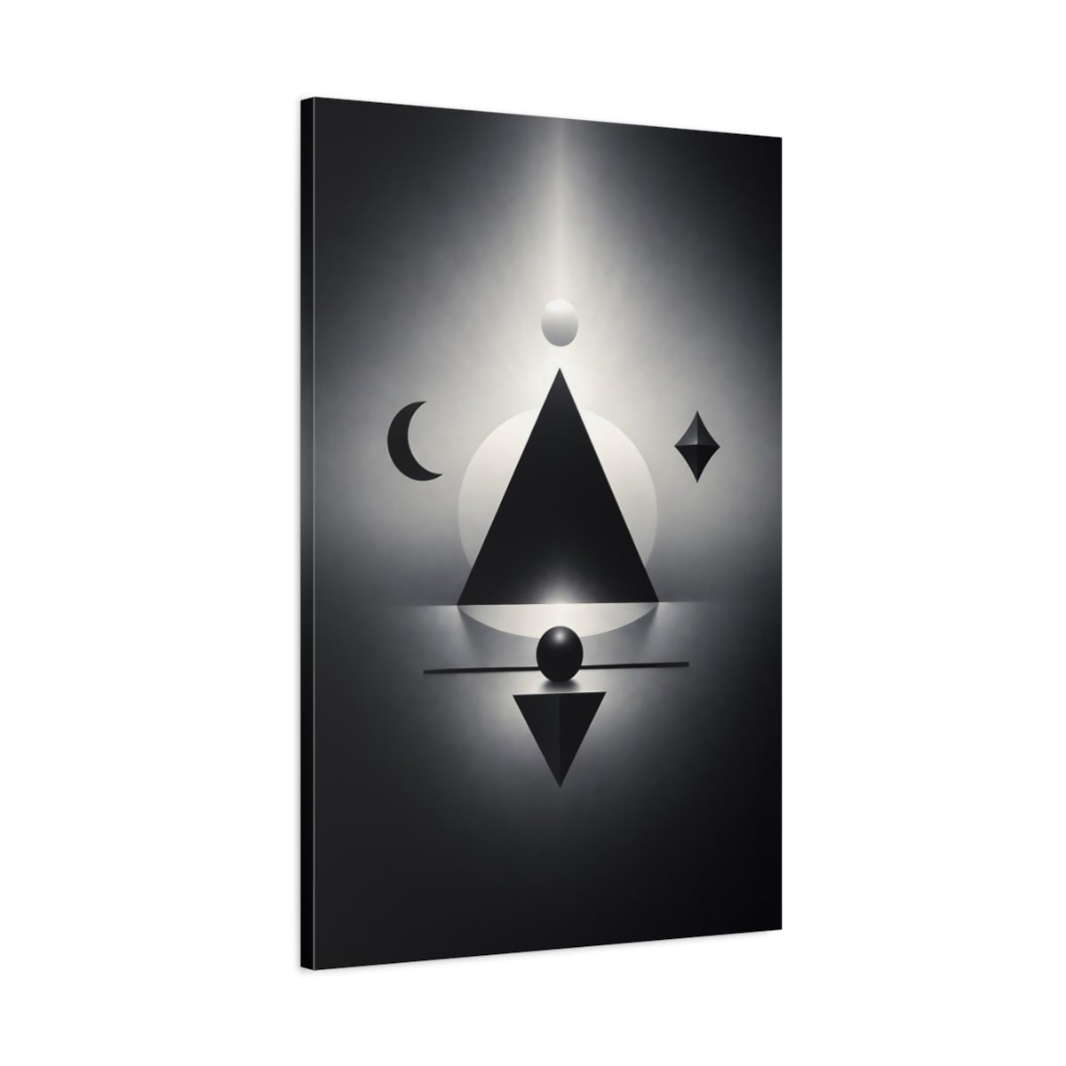 Abstract Geometric Shapes Black And White - Canvas Wall Art Print - YesArtYes