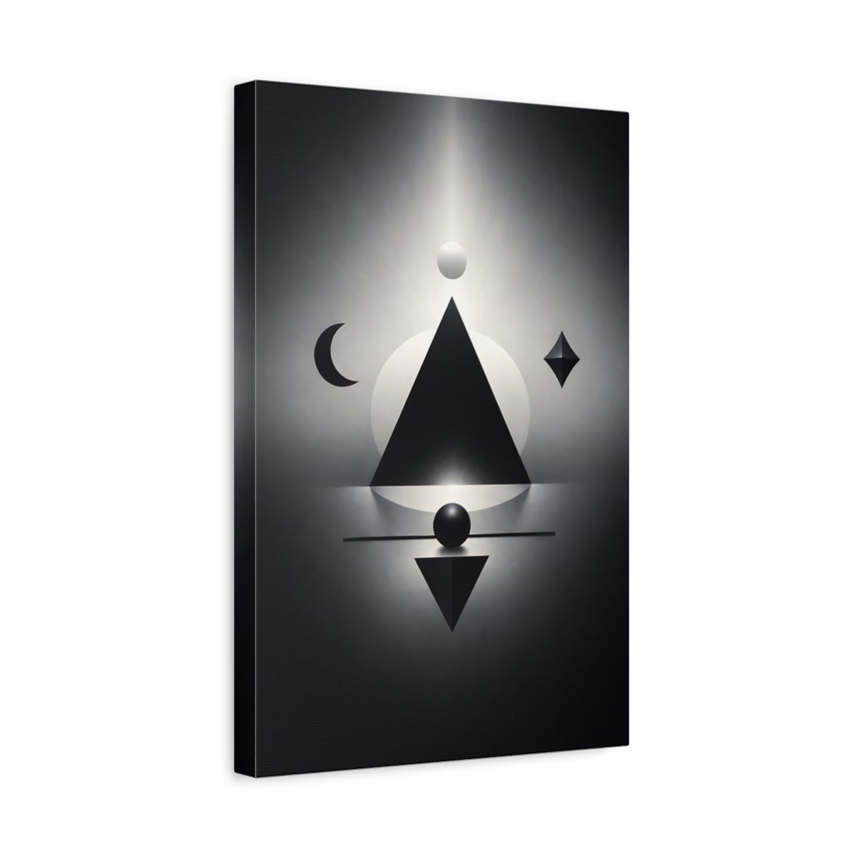 Abstract Geometric Shapes Black And White - Canvas Wall Art Print - YesArtYes