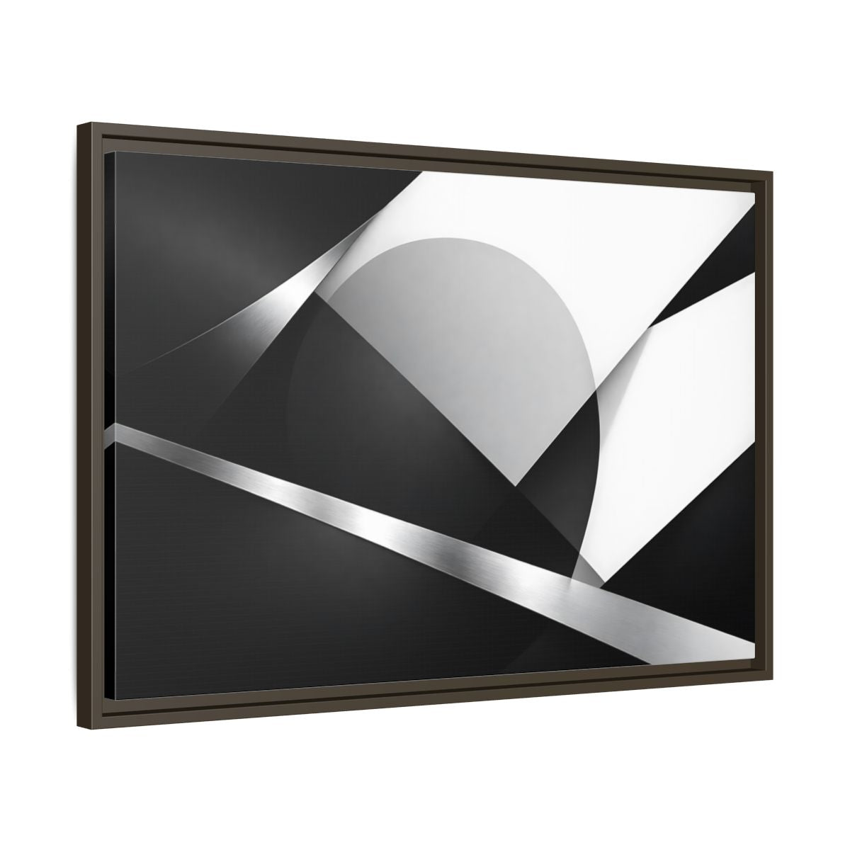 Side Mockup 11. Abstract Geometric Shapes Black And White Geometric shown as stretched canvas wall art