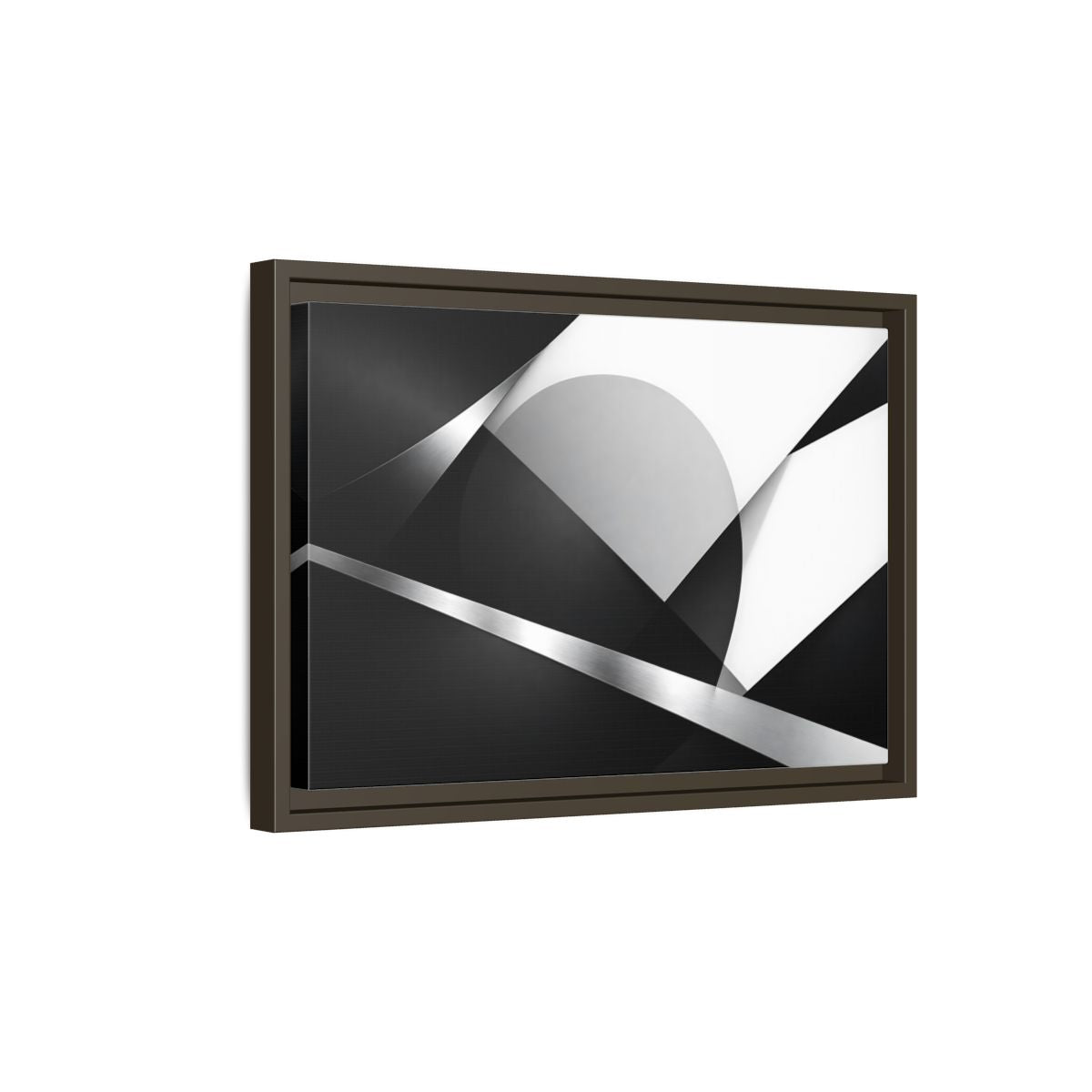 Side Mockup 5. Abstract Geometric Shapes Black And White Geometric shown as stretched canvas wall art