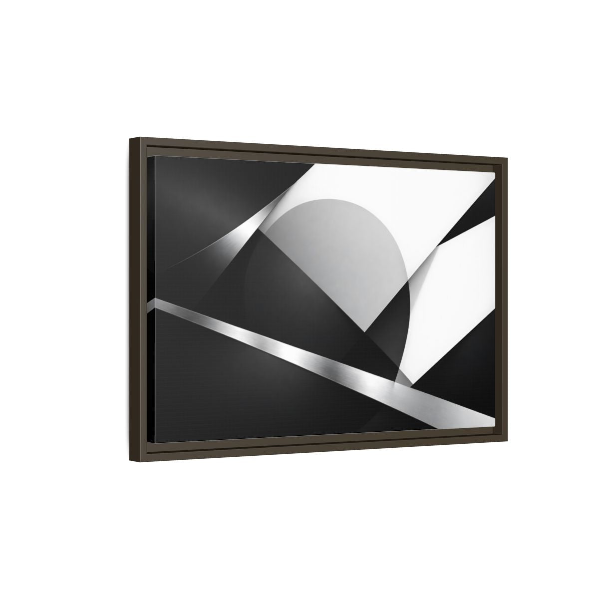 Side Mockup 2. Abstract Geometric Shapes Black And White Geometric shown as stretched canvas wall art