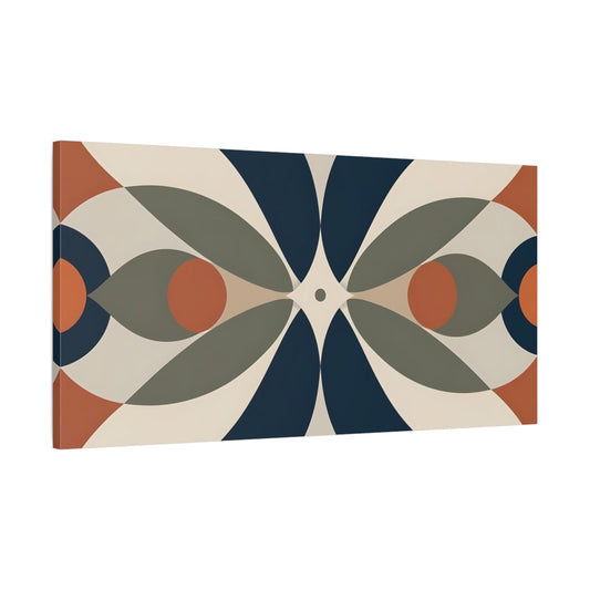 Main Mockup. Abstract Geometric Shapes Blue Orange Abstract shown as stretched canvas wall art