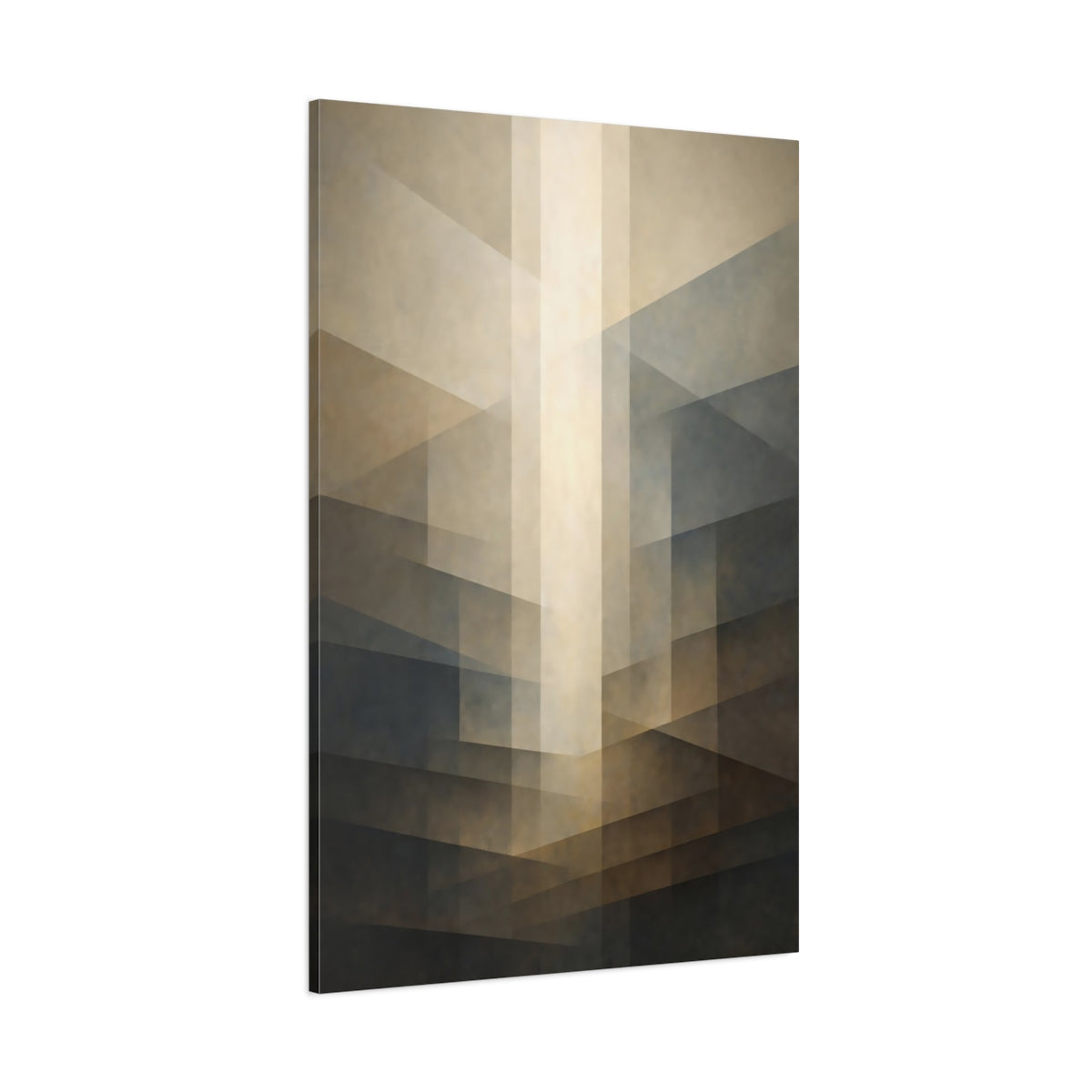 Abstract Geometric Shapes Brown And Beige Abstract shown as stretched canvas wall art