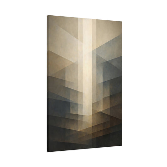Abstract Geometric Shapes Brown And Beige Abstract shown as stretched canvas wall art