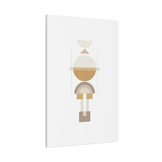 Main Mockup. Abstract Geometric Shapes Brown And Beige shown as stretched canvas wall art