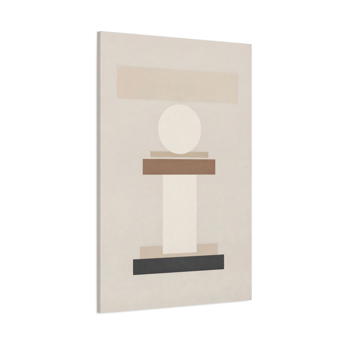 Abstract Geometric Shapes Brown And Black shown as stretched canvas wall art