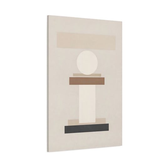 Abstract Geometric Shapes Brown And Black shown as stretched canvas wall art