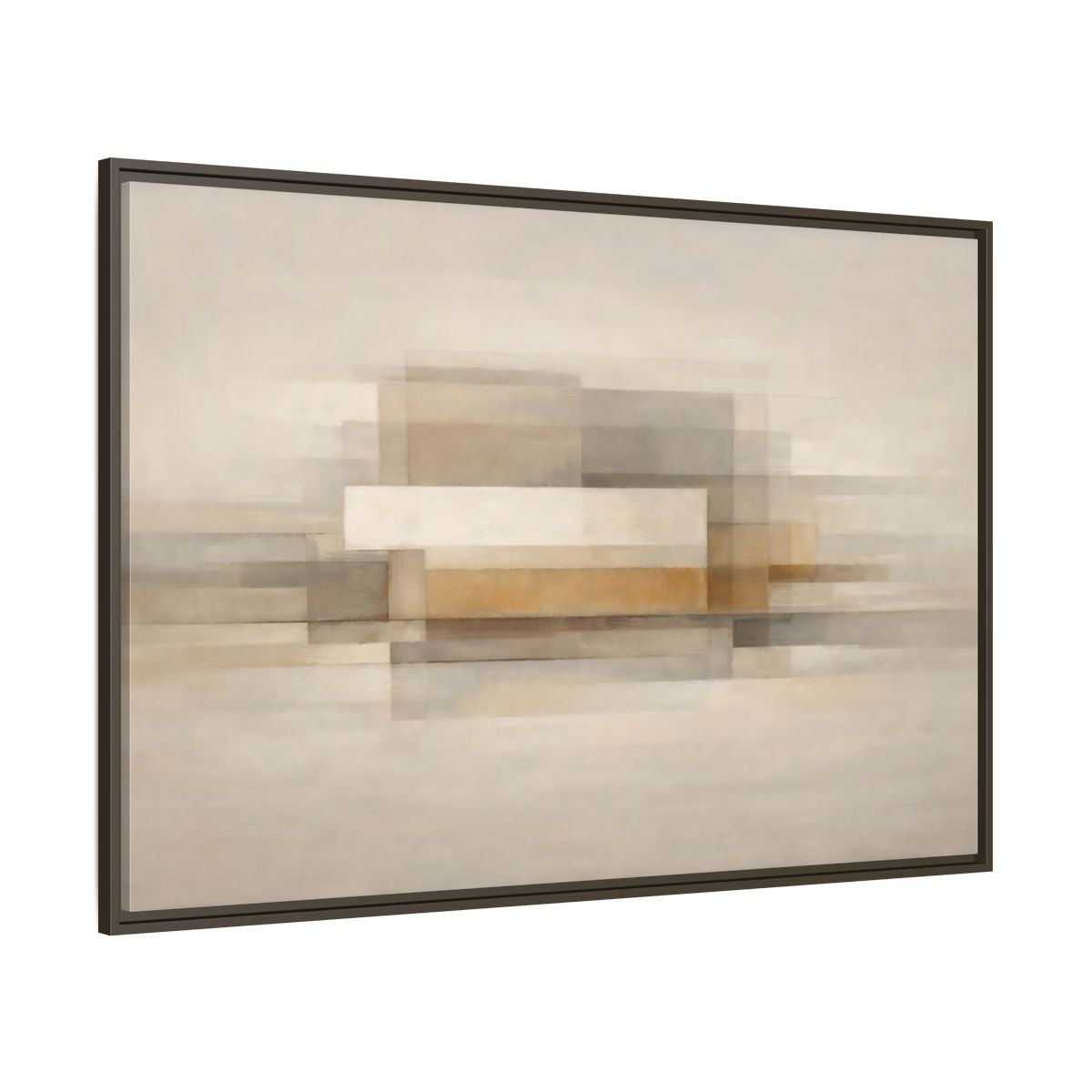 Main Mockup. Abstract Geometric Shapes Brown Beige Abstract shown as stretched canvas wall art