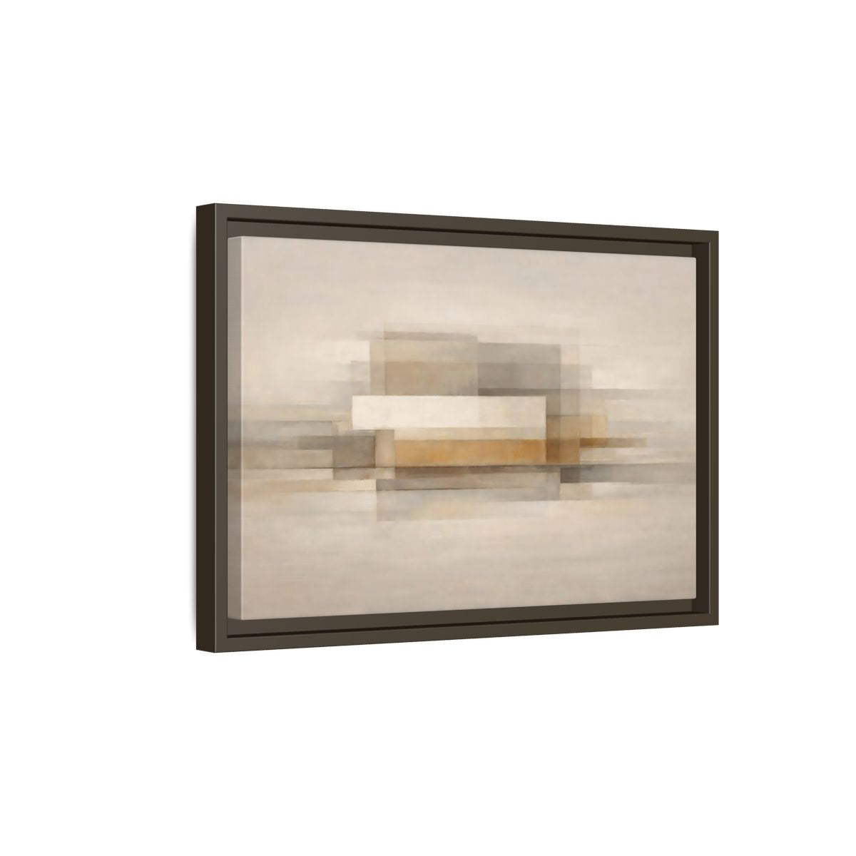 Side Mockup 5. Abstract Geometric Shapes Brown Beige Abstract shown as stretched canvas wall art