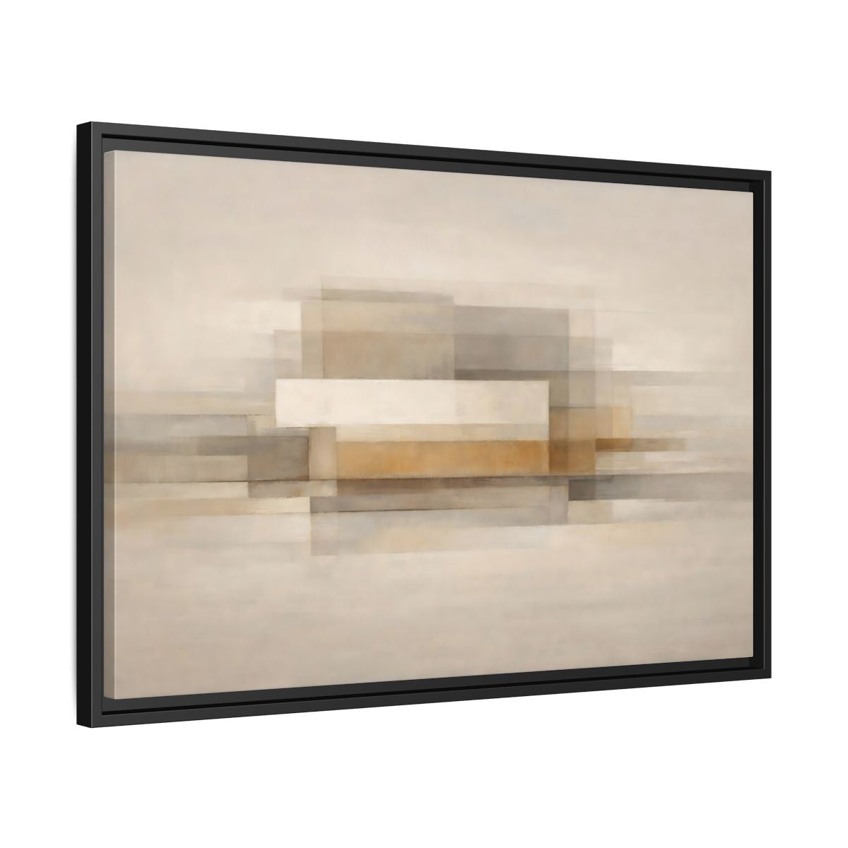 Side Mockup 14. Abstract Geometric Shapes Brown Beige Abstract shown as stretched canvas wall art