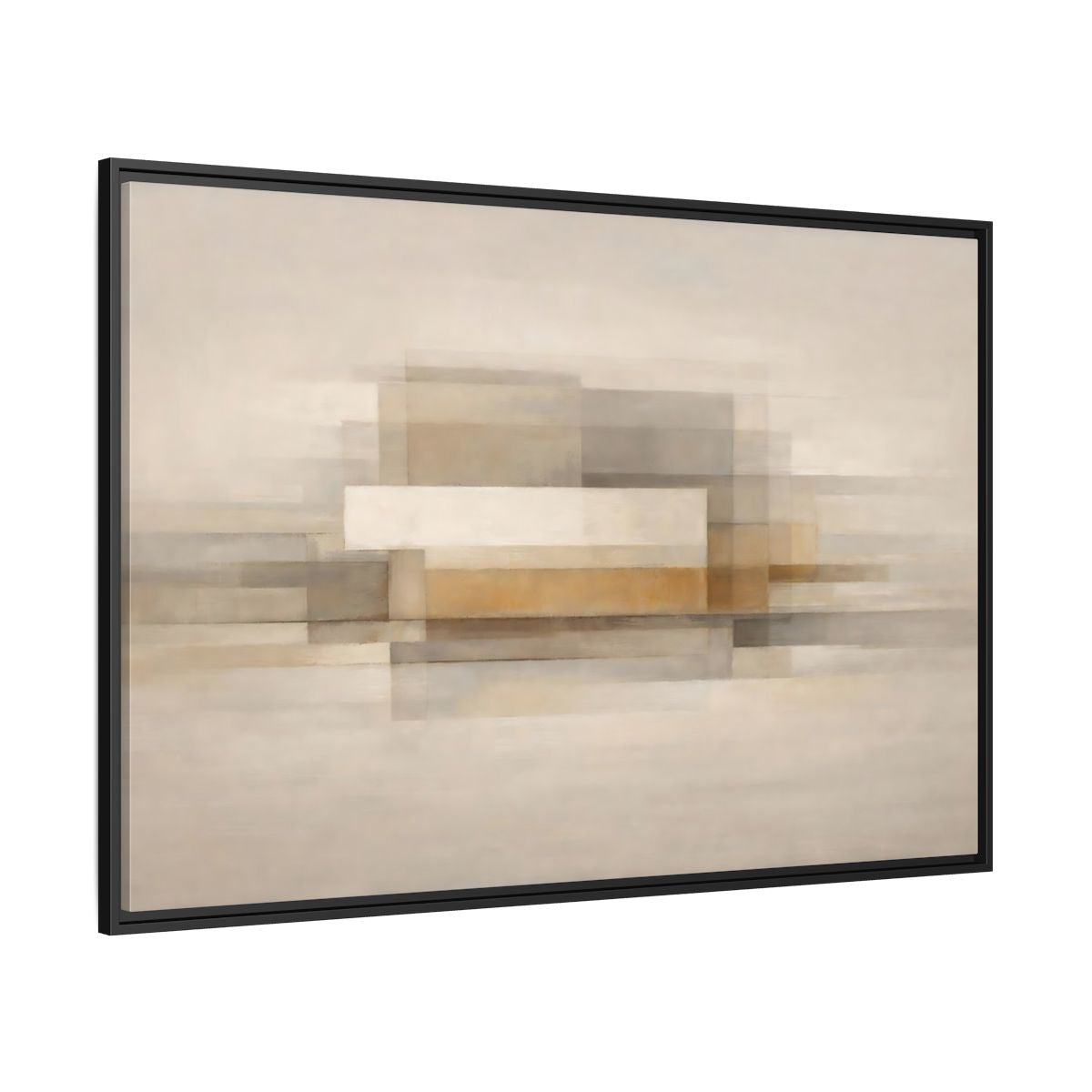 Side Mockup 12. Abstract Geometric Shapes Brown Beige Abstract shown as stretched canvas wall art