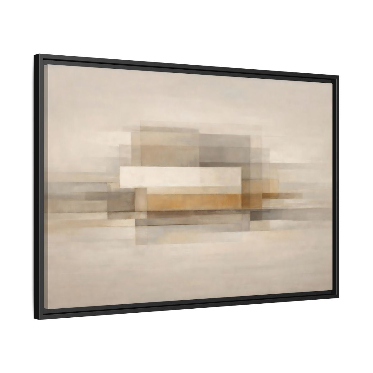 Side Mockup 13. Abstract Geometric Shapes Brown Beige Abstract shown as stretched canvas wall art