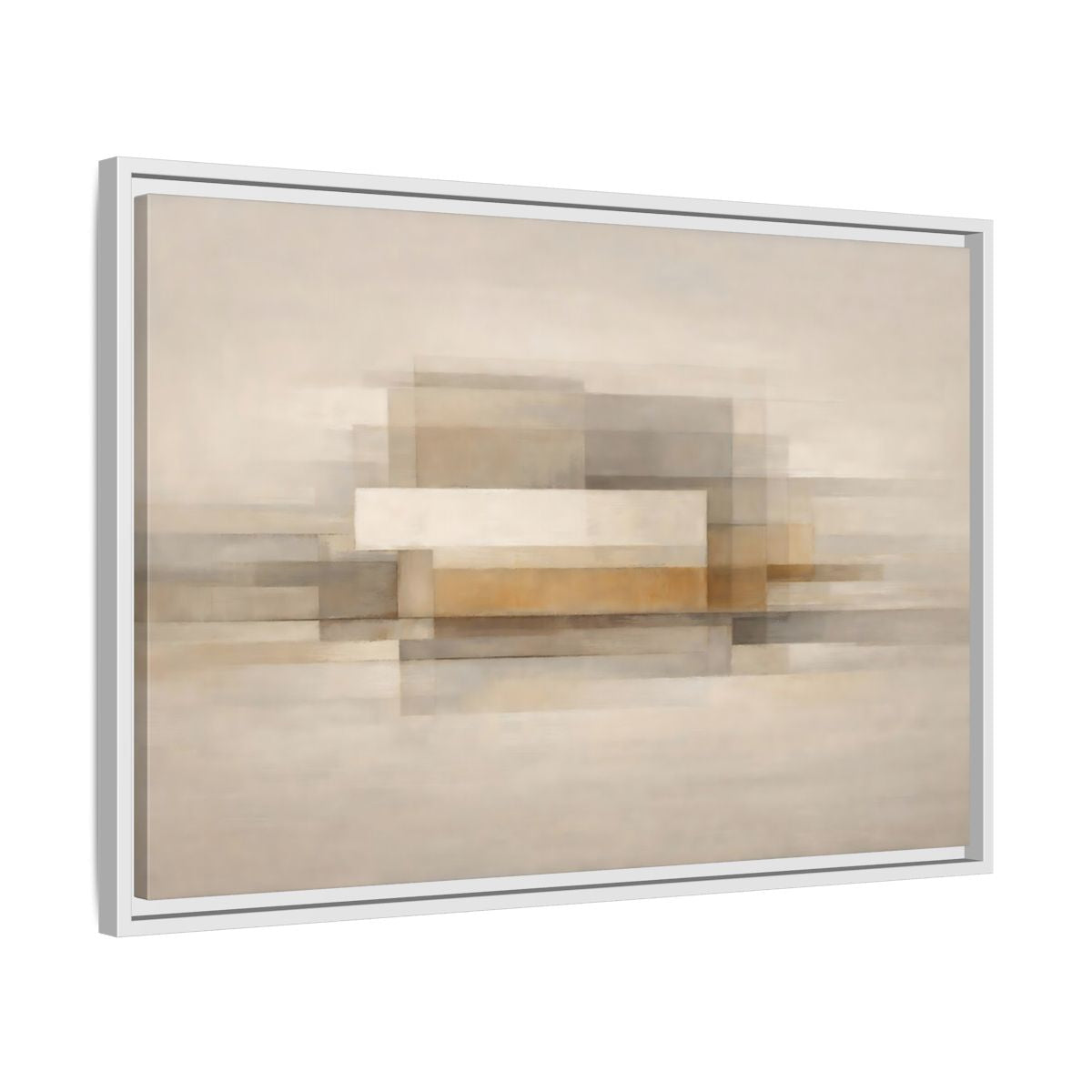 Side Mockup 10. Abstract Geometric Shapes Brown Beige Abstract shown as stretched canvas wall art