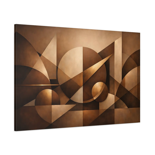 Main Mockup. Abstract Geometric Shapes Brown Geometric shown as stretched canvas wall art