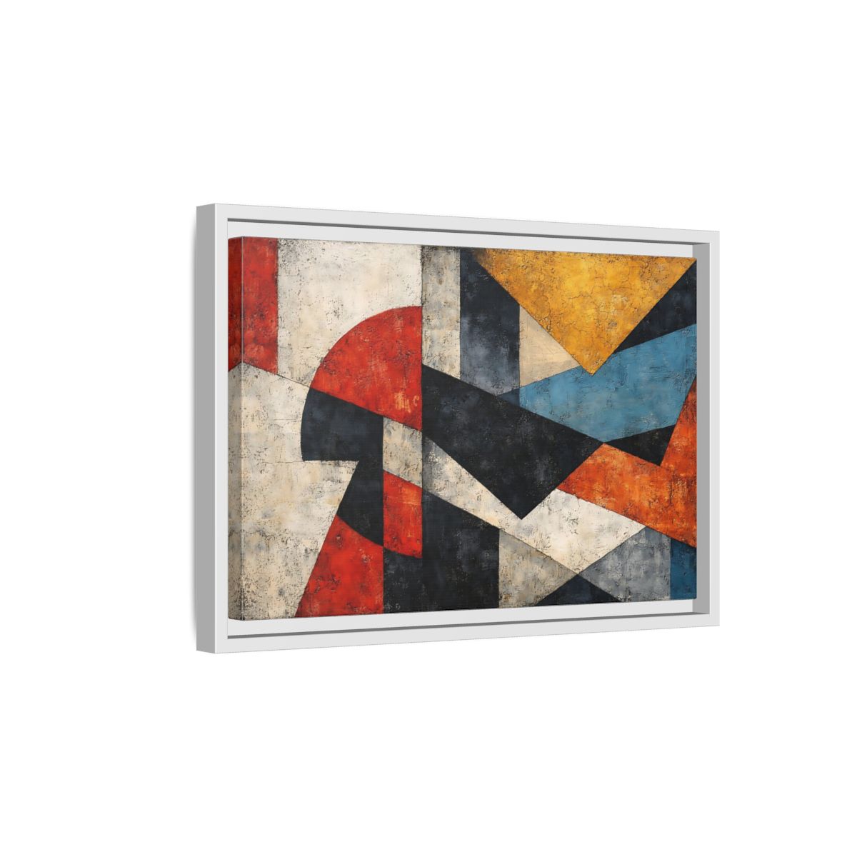 Side Mockup 4. Abstract Geometric Shapes Colorful Abstract shown as stretched canvas wall art