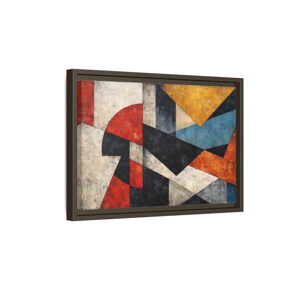 Side Mockup 5. Abstract Geometric Shapes Colorful Abstract shown as stretched canvas wall art