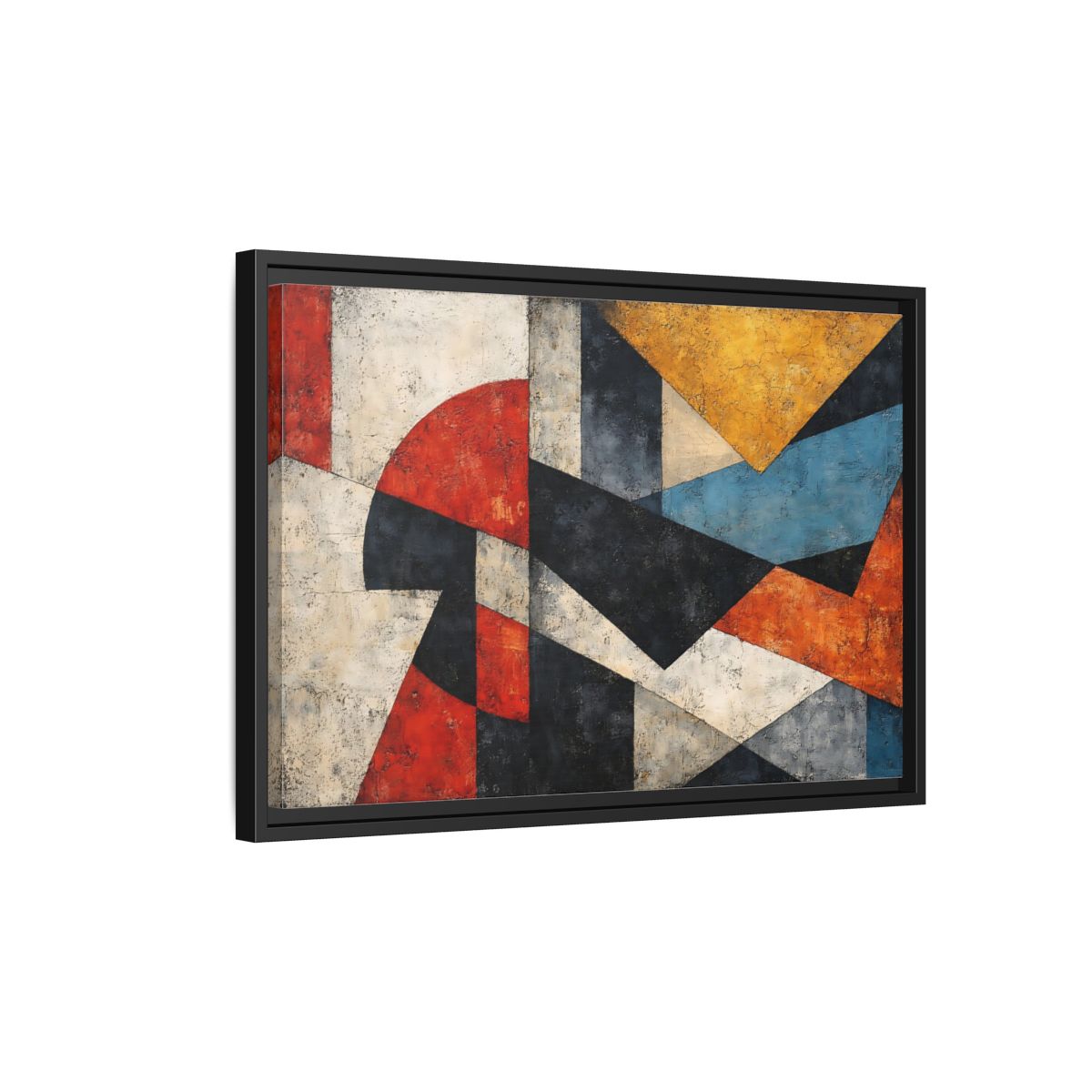 Side Mockup 3. Abstract Geometric Shapes Colorful Abstract shown as stretched canvas wall art