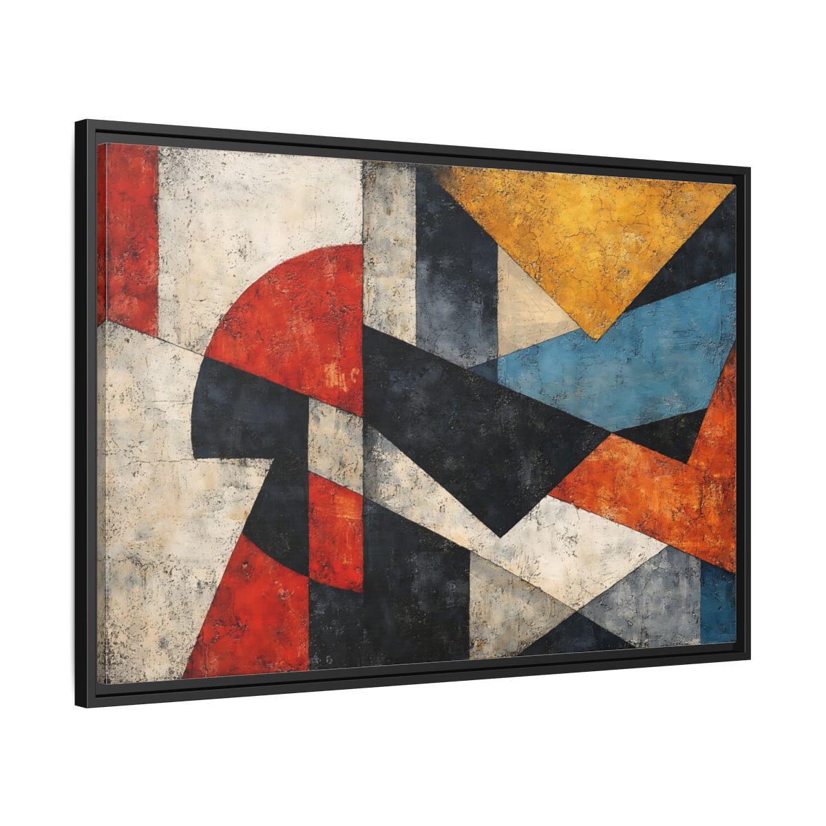 Side Mockup 13. Abstract Geometric Shapes Colorful Abstract shown as stretched canvas wall art