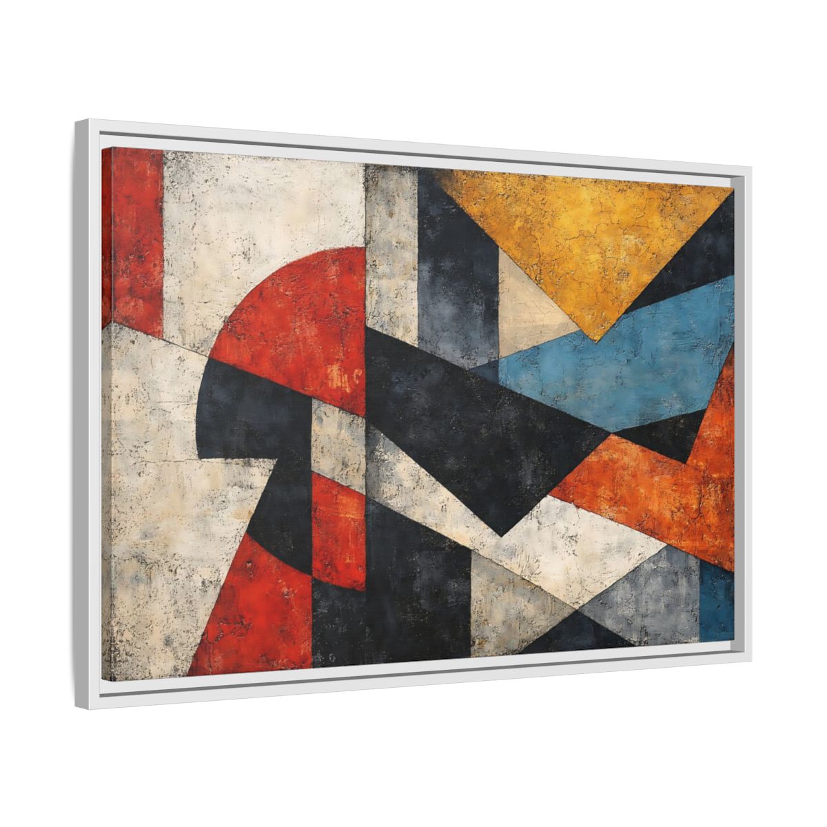 Side Mockup 10. Abstract Geometric Shapes Colorful Abstract shown as stretched canvas wall art