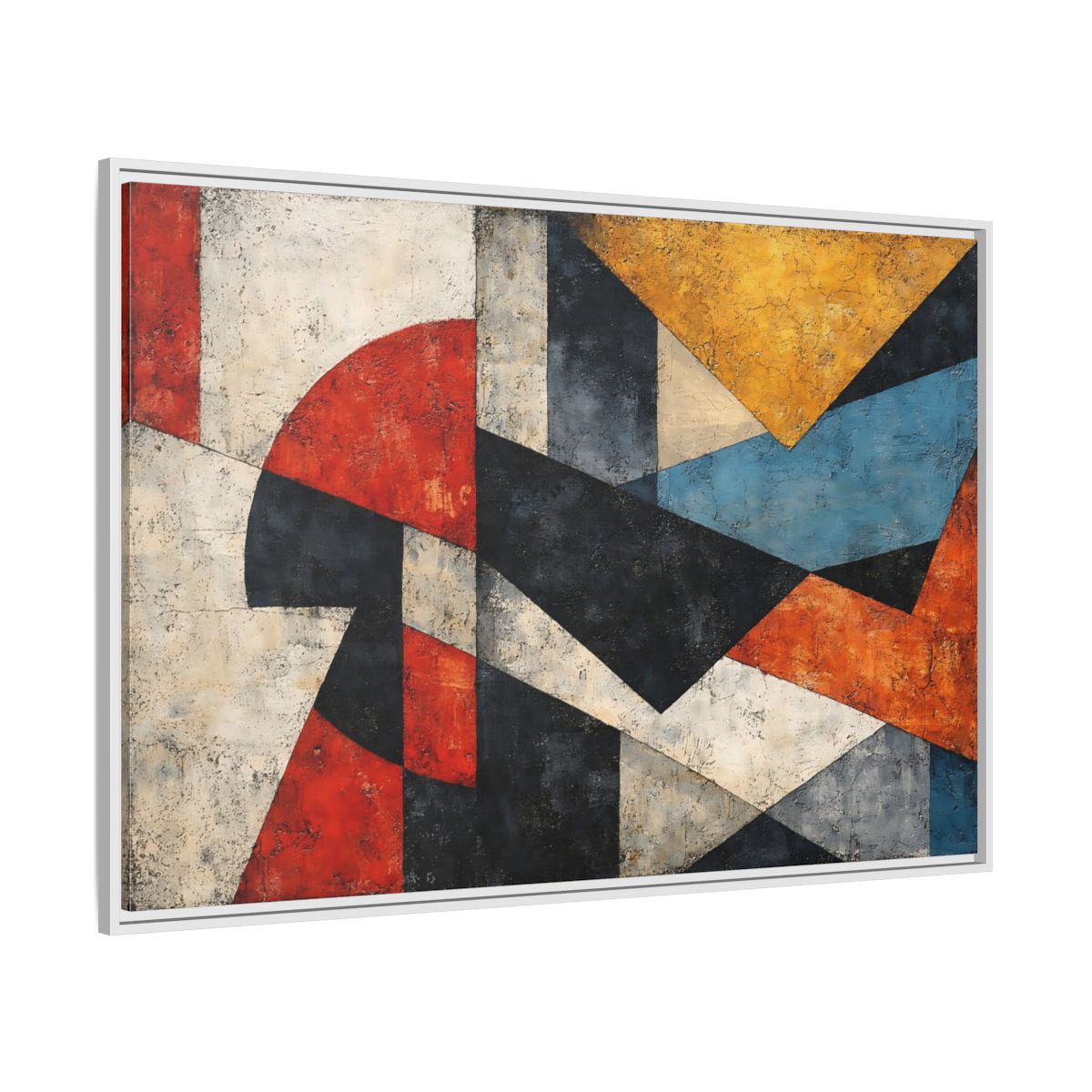 Side Mockup 7. Abstract Geometric Shapes Colorful Abstract shown as stretched canvas wall art