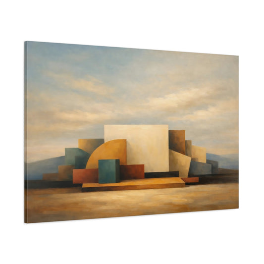Main Mockup. Abstract Geometric Shapes Earthy Geometric shown as stretched canvas wall art