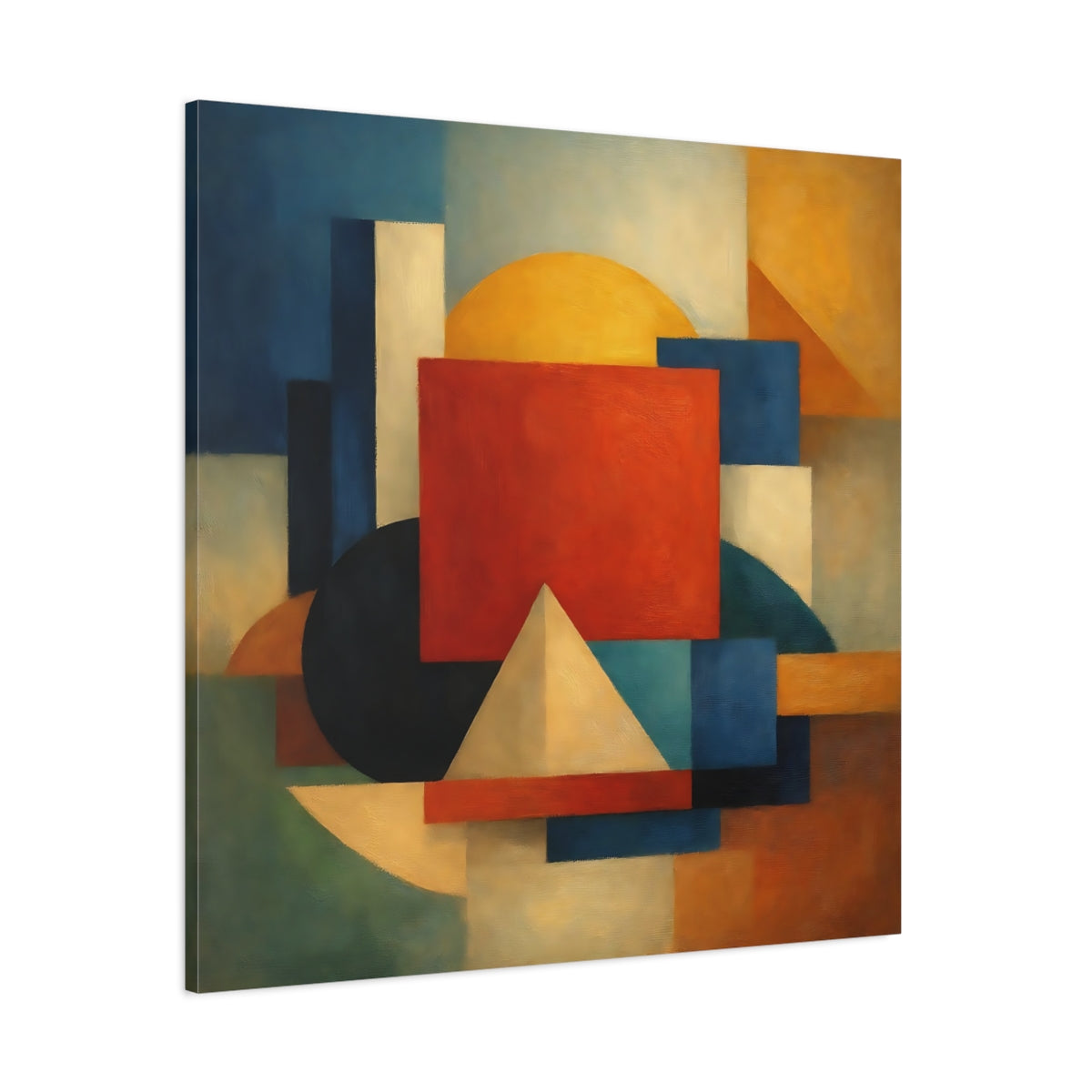 Main Mockup. Abstract Geometric Shapes Geometric Blocks shown as stretched canvas wall art
