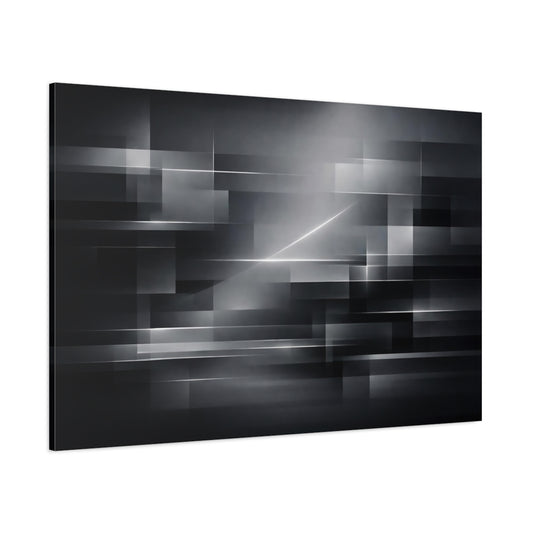 Main Mockup. Abstract Geometric Shapes Gray Abstract shown as stretched canvas wall art