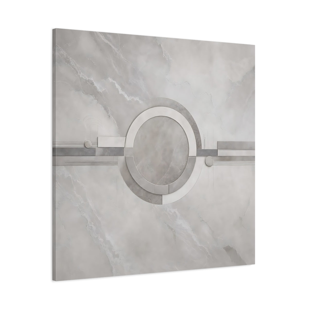Side Mockup 1. Abstract Geometric Shapes Gray Geometric shown as stretched canvas wall art