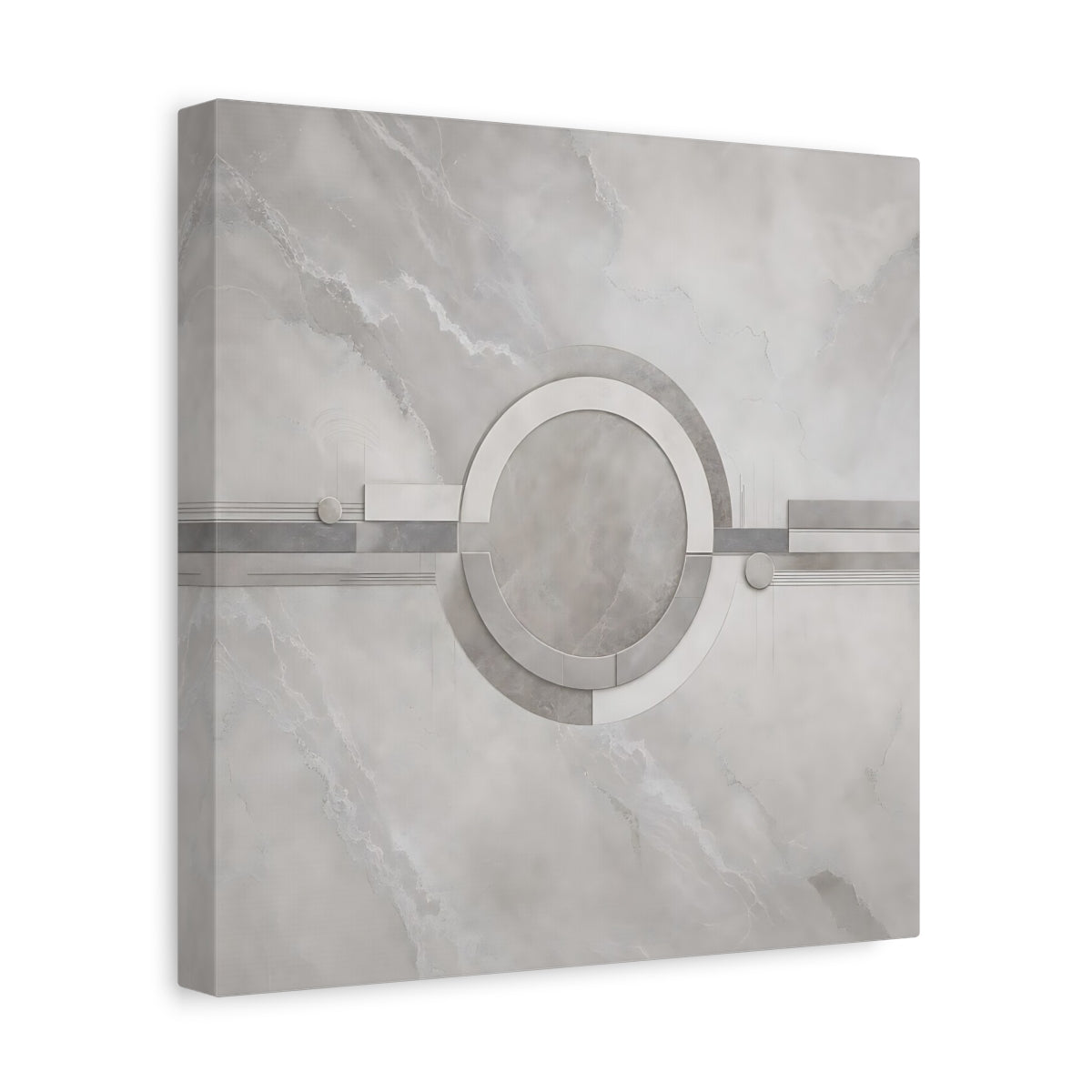 Side Mockup 8. Abstract Geometric Shapes Gray Geometric shown as stretched canvas wall art
