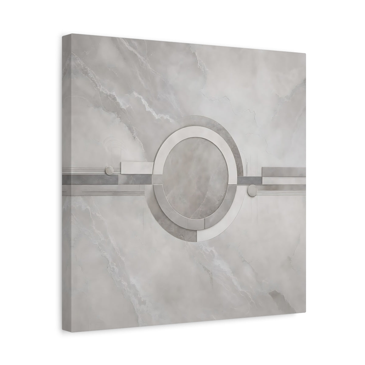 Side Mockup 6. Abstract Geometric Shapes Gray Geometric shown as stretched canvas wall art
