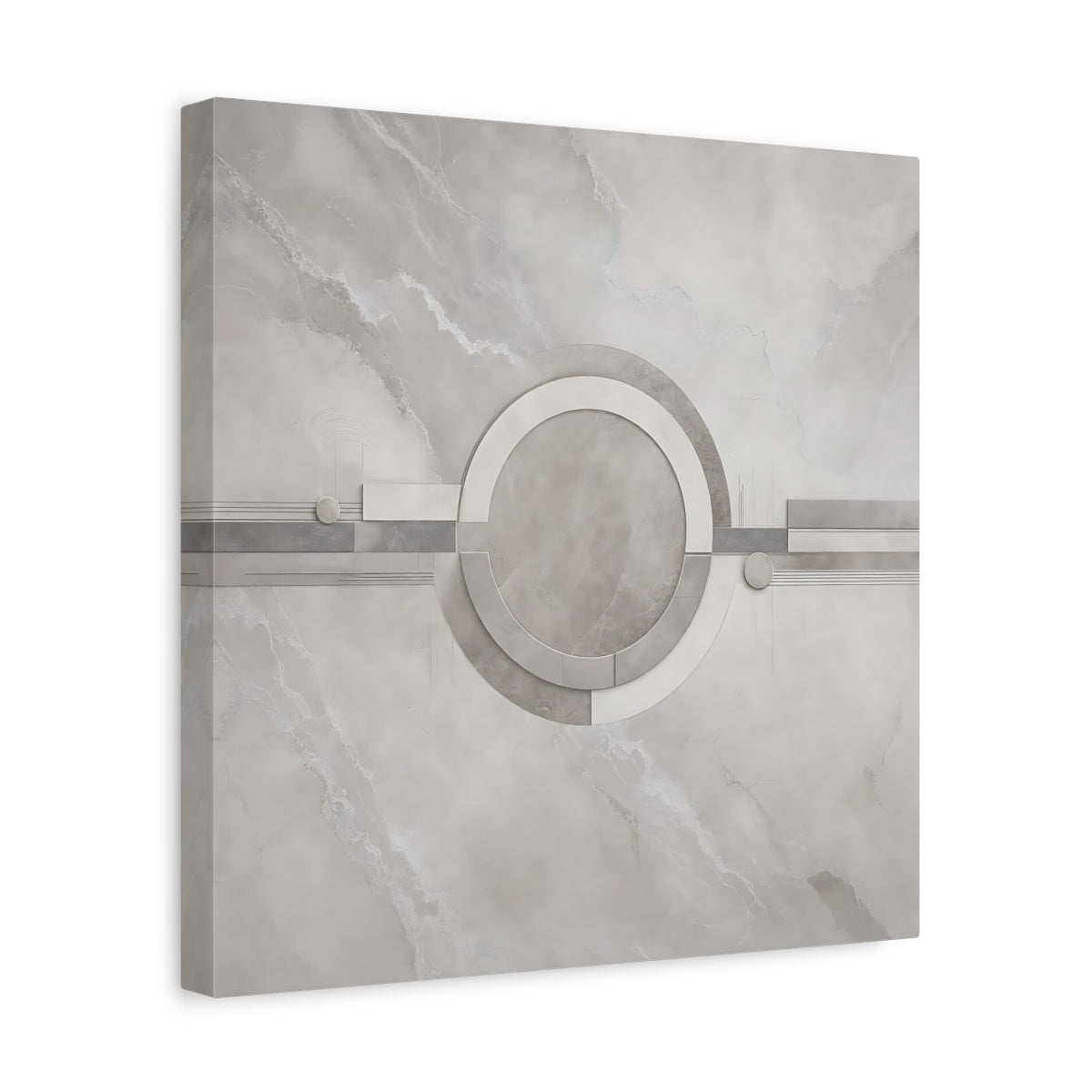 Side Mockup 7. Abstract Geometric Shapes Gray Geometric shown as stretched canvas wall art